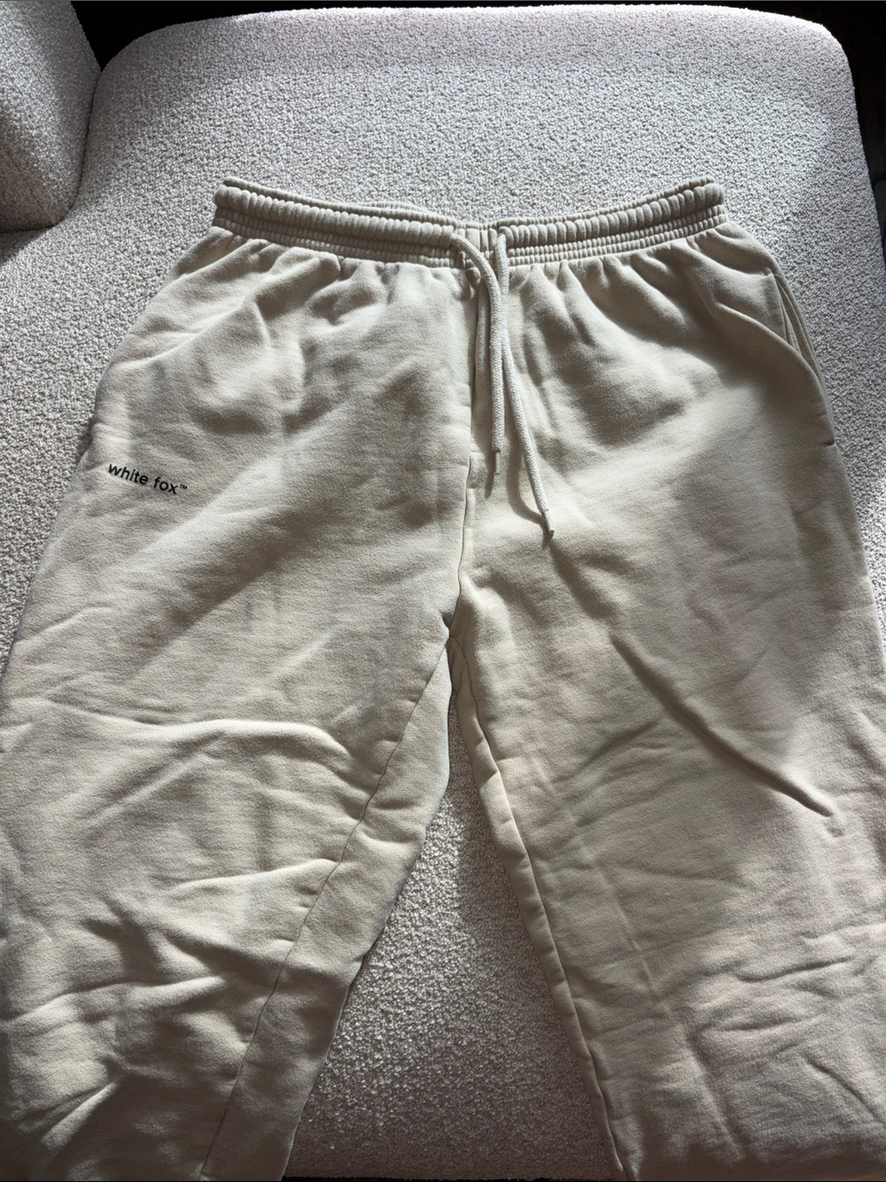 White Fox Cream Drawstring Sweatpants
